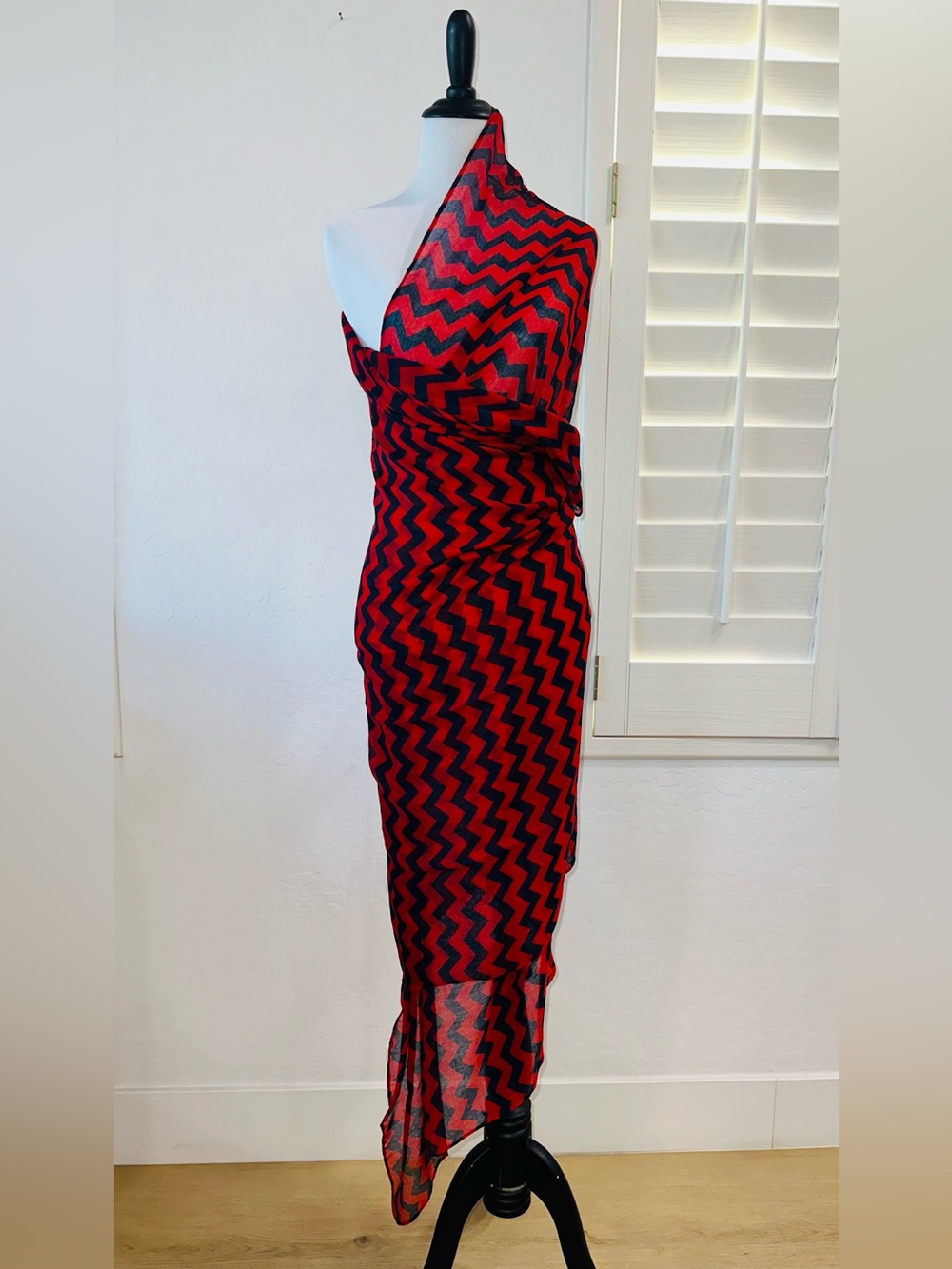 PRINTED VILLAGE 42 X 76 ~SCARF ~DRESS SKIRT SHAWL TOP SHIRT ALL IN ONE ~TIE UP~